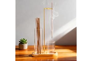 Glass Incense Holder - Incense Holder for Sticks,2 in 1 IncenseSticks Burner Holders with Storage,Hang Upside Down IncenseHol