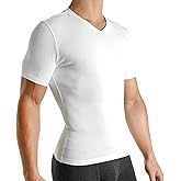 Rounderbum Men’s Compression Tech Slim Fit Cotton T-Shirt – Posture Support & Core Shaping Undershirt, 2 Colors