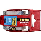 Scotch Heavy Duty xdwjhV Shipping Packaging Tape, 1.88 x 800 Inches (142), Clear Tape, Red Dispenser (Pack of 2)