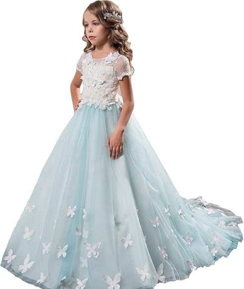 sky blue flower girl dresses uk