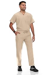 Hey Collection Men Stretch Scrubs Set V-Neck Scrub