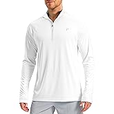 Pudolla Men's Long Sleeve Sun Shirts 1/4 Zip UV SPF UPF 50+ Rash Guard Fishing Running Hiking Outdoor Shirts