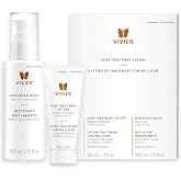 Vivier Acne Treatment System, 2 Step Kit with Medicated Wash and Lotion | Benzoyl Peroxide formula, ideal for oily or combination complexions, twice daily use, targets blackheads and whiteheads