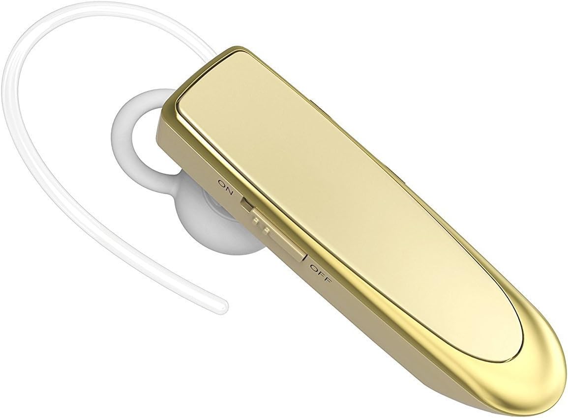 Bluetooth Headset Universal Wireless Headset Hands Free Driving Sporting Teleconferencing Headphone Stereo Headphones Microphone for Laptop Apple iPhone Samsung Galaxy Series Smart Phone Golden