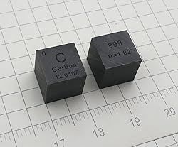 Carbon Cube - 10mm Pure Metal Element Cubes - Laser