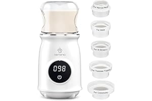 Befano Travel Bottle Warmer, Fast Heat Portable Bottle Warmer with 5 Adapters for Dr. Brown, Philips Avent, Medela, Tommee Tippee, Comotomo, and MAM.