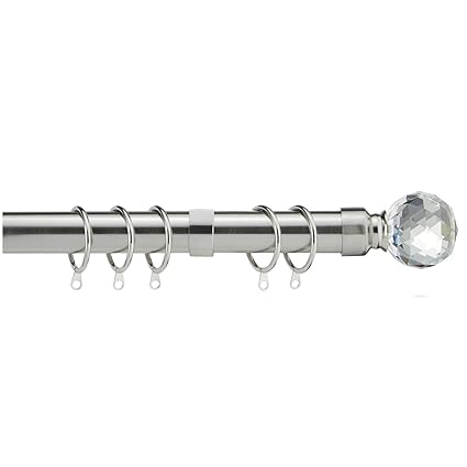 Extendable Curtain Pole Crystal Metal Curtain Pole Set 28mm