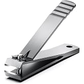 Heavy Duty Straight Blade Nail Clippers for Thick Toenails, Professional Stainless Steel Fingernail Toenail Clippers Trimmers - Thick Wide Jaw Toe Nail Clippings for Seniors, Men &amp; Women - Silver