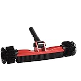 Pool Brush Head with Round Ends, Heavy Duty Pool Brushes for Cleaning Pool Walls, Floors Steps & Corners, 16" Pool Brush with Sturdy Aluminum Handle & Durable Nylon Bristles