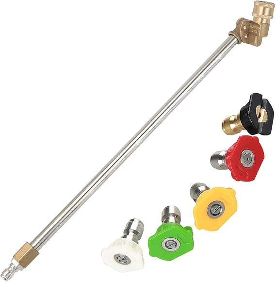 Nrpfell Pressure Washer Wand with Adjustable Angle Nozzle, 16 in ch Spray Lance 180 Degree with