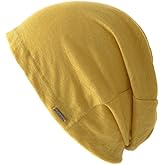 CHARM Mens Summer Linen Beanie - Slouchy Lightweight Knit Hat Slouch Cap Casualbox