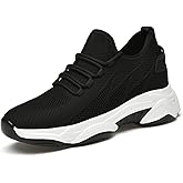 4 Inch Sneakers for Men & Women, Hidden Height Increase Shoes with Arch Support, Lightweight Breathable Walking Sneakers with Non-Slip Sole for Everyday Wear