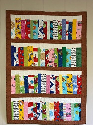 Dr. Seuss four shelf Bookcase quilt, library quilt, Bookshelf Quilt, Book Shelves, book lovers quilt, wall hanging, lap quilt, 30" x 42", #422