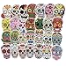 Homyu Stickers Colorful Skull Decals 60-Pcs for Laptops Motorcycle Portable Luggages Ipad Laptops Waterproof Sunlight-Proof