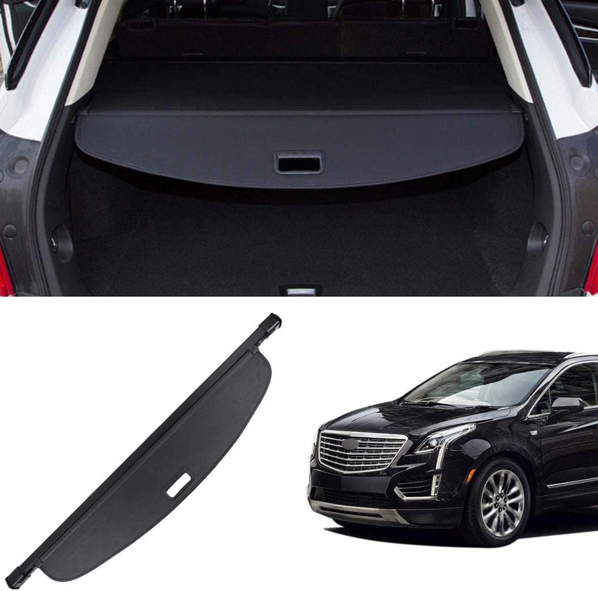 Cargo Cover Replacement for 2017 2018 2019 2020 2021 2022 Cadillac XT5 Retractable Rear Trunk Cover Cargo Security Shield Black