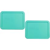 Pyrex 7210-PC 3-Cup Light Green Replacement Lid (2-Pack) - Made in USA | BPA-Free Plastic |Rectangle | Reusable | Cover | Storage | Meal Prep | Freezer | Refrigerator | Top-Rack Dishwasher Safe