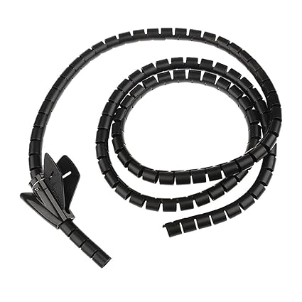 HOMYL Spiral PC TV Cable Wire Organizer Wrap Binder Holder Fastener Fixing Gadgets - Black, 18mm