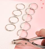 Guagua 25mm Binder Rings 1inch 20 Pack Stainless Nickel Plated view 4