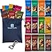 Sahale Snack Grab and Go Mixed Nuts Pantry Variety Pack (1.5 oz / 12 Flavor / 24 Count) - Healthy Snack for Office, Home - Gift for All Occasions – Includes Metal Key Chain Bottle Opener & Snack Pouch