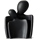 Flytime Love Couple Statue-8 Inch, Suitable for Home Modern Art Decor Sculpture Placed in TV Stand, Living Room, Bookshelf, Bedroom for Valentine's Day, Wedding, Anniversary (Black)