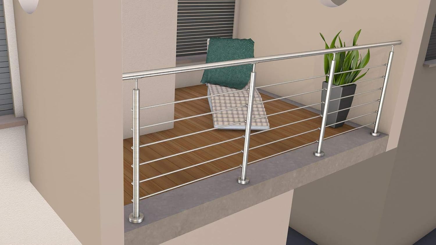 Edelstahl Reling Gelander Bausatz Bis 4m Lange Aufgeschraubt I Form Amazon De Baumarkt