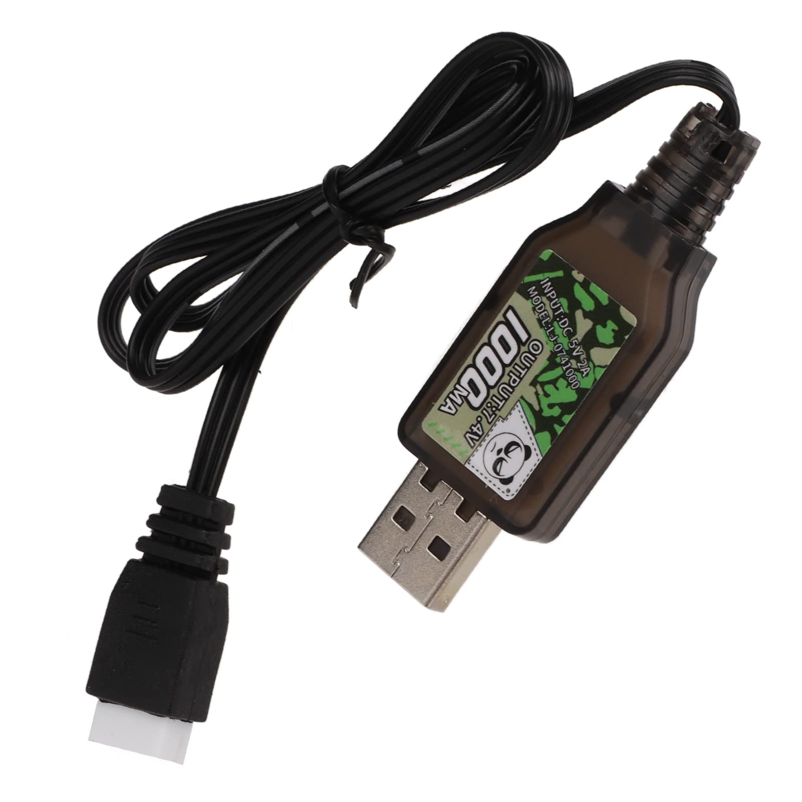 RC USB Charger Cable, 7.4V 1000mAh USB Charger Cable with XH 3P Connector Plug for Axial SCX24 AXI90081 1/24 RC Car