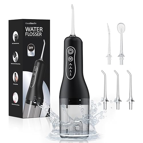 Water Flossers for Teeth Cordless, 2025 Upgrded Water Dental Flosser Remover with 5 Jet Tip and 4 Modes, Irrigator Dental with 260ML Watertank, lP7 Waterproof Electric Flossers for Tavel and Home Use