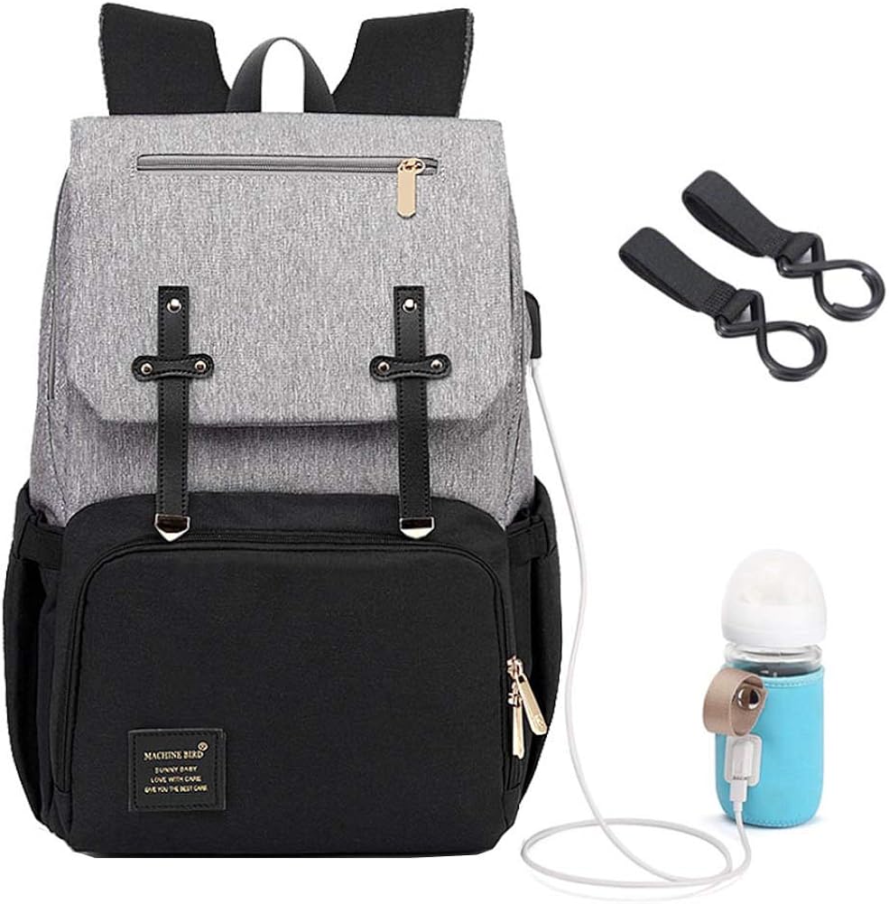 changing bag with bottle warmer