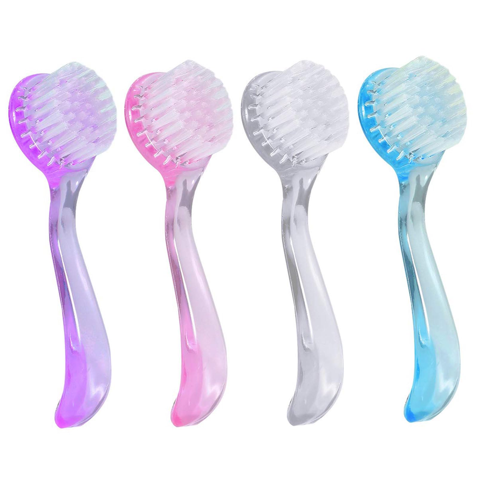 CVNRCLP 4-Pack 13CM Colorful Nail Brushes - Round Head Scrubbing Cleaners for Fingernails and Hands - Durable Handle for Effortless Cleaning - Ideal Nail Care Brushes