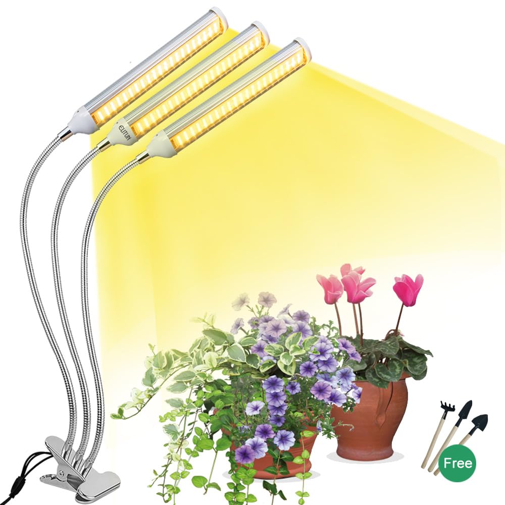 Photo 1 of *FOR PARTS ONLY* ELITUN LED Grow Light for Indoor Plants, Full Spectrum Plant-Growing Lamp with 315 LED Lamp Beads,5 Dimmable Levels & 3 Modes Timing Function, Auto On/Off (3 Heads Light)