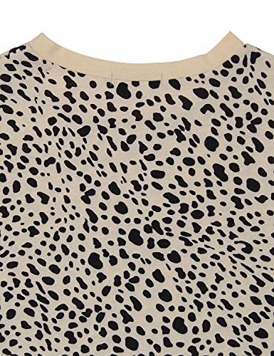 image for BMJL Women's Casual Cute Shirts Leopard Print Tops Basic Short Sleeve 