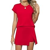 LOMON Women Summer Two Piece Outfits Sweatsuits 2025 Casual Lounge Skirt Shorts Matching Sets