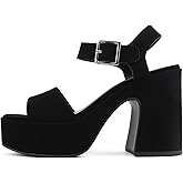 Soda Launch ~ Women Open Toe Ankle Strap Platform Chunky High Heeled Sandal