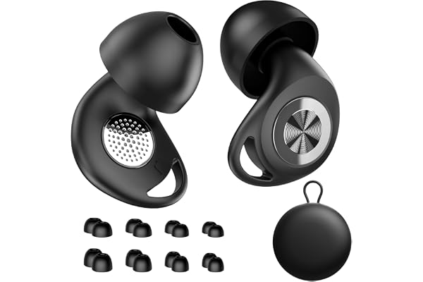 Ear Plugs for Sleeping Noise Cancelling 45dB, Reusable Silicone Earplugs with 8 Eartips and Travel Case, Soft Comfort Hearing