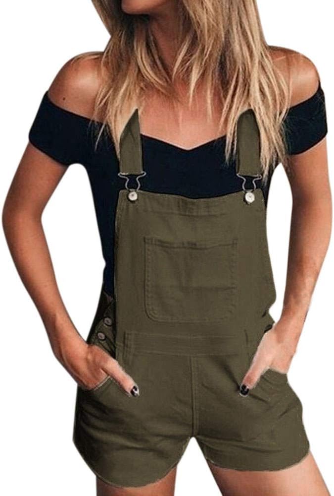 Auied Women Loose Denim Bib Hole Pants Overalls Jeans Demin Shorts Jumpsuit Women's Jumper