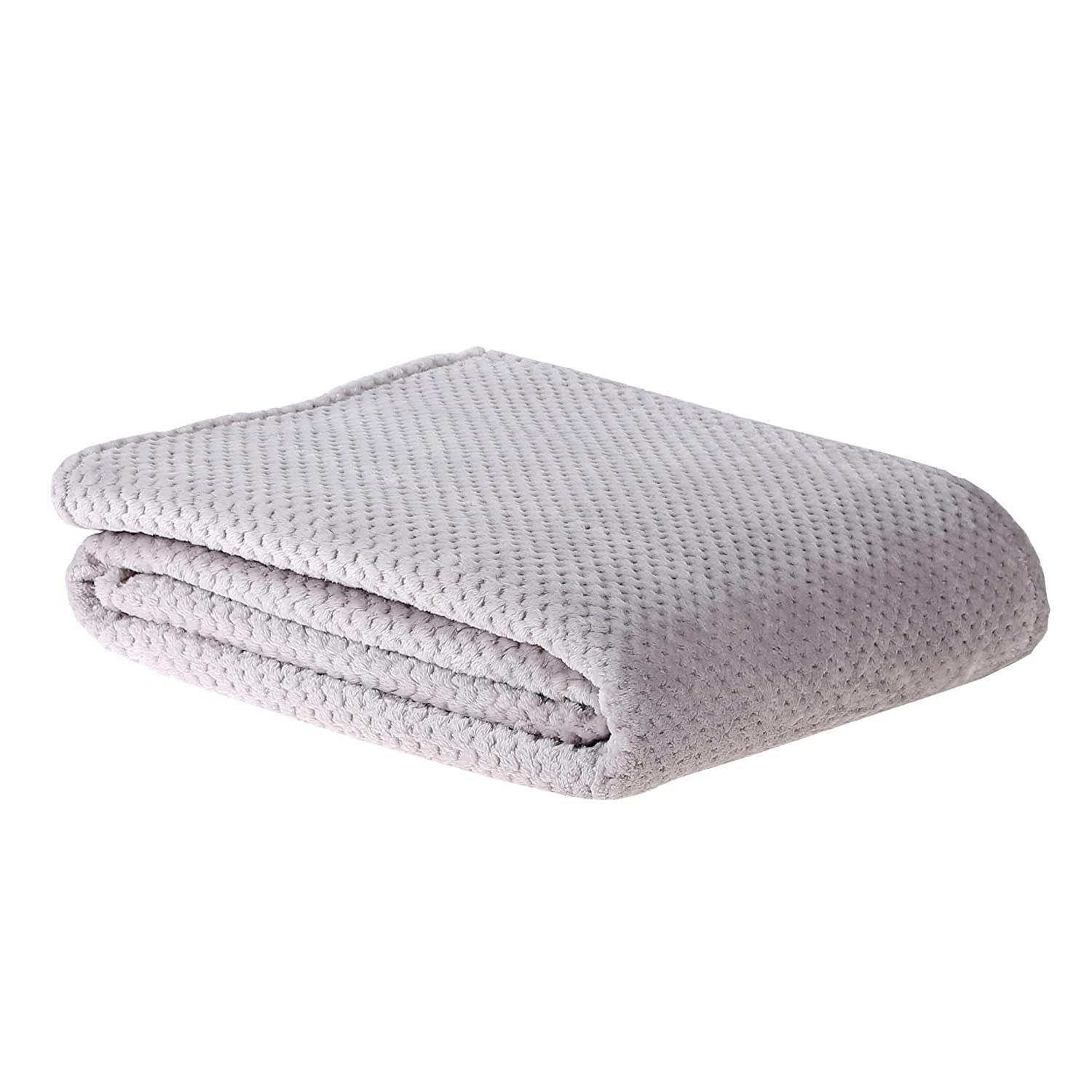 Sleepdown Luxury Waffle Fleece Silver Grey Throw Over Sofa Super Soft Warm Cosy Honeycomb Bed Blanket Bedspread - 150cm x 200cm, 5056242828778