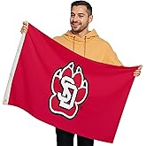 South Dakota Coyotes College Sports Printed Flag - NCAA Licensed - Nylon - School Banner (Black, Red, White) (2' x 3')