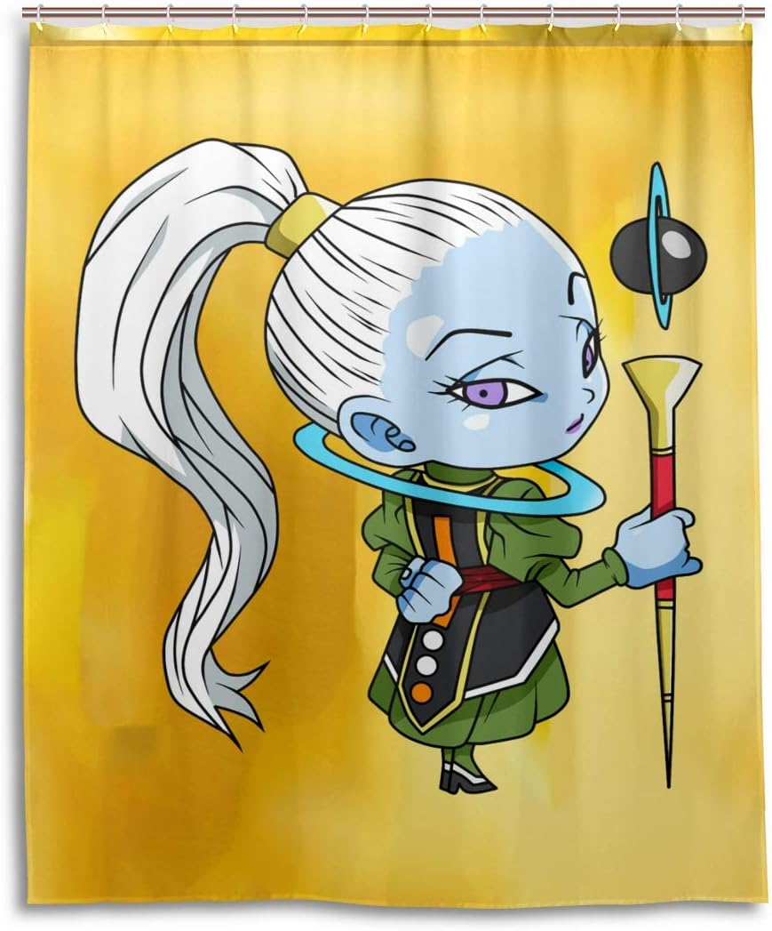 HUHAOSC Dragon Ball Super Vados Bath Shower Curtain Waterproof Fabric Shower Curtains 60x72 Inch