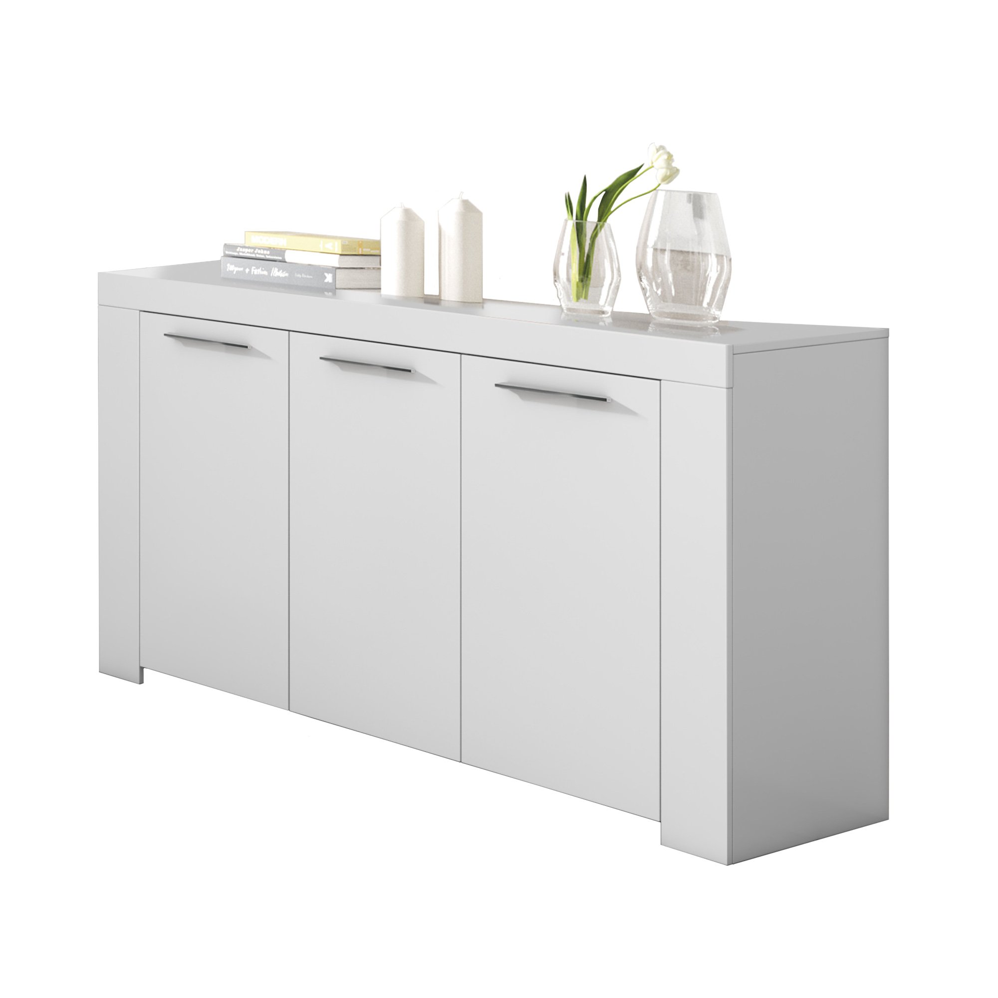 Aparador-Buffet-Moderno-Armario-Auxiliar-Comedor-Modelo-Ambit-Color-Blanco-Artik-Medidas-144-cm-Largo-x-42-cm
