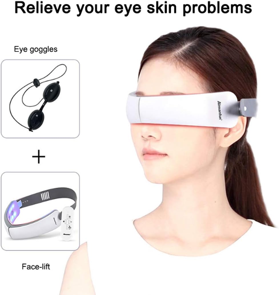 XMZFQ New Electric V Face Double Chin Face-Lifting Instrument Shaping Massager Red Blu-Ray Beauty Instrument Skin Care Tightening Face Lift Belt: Home & Kitchen