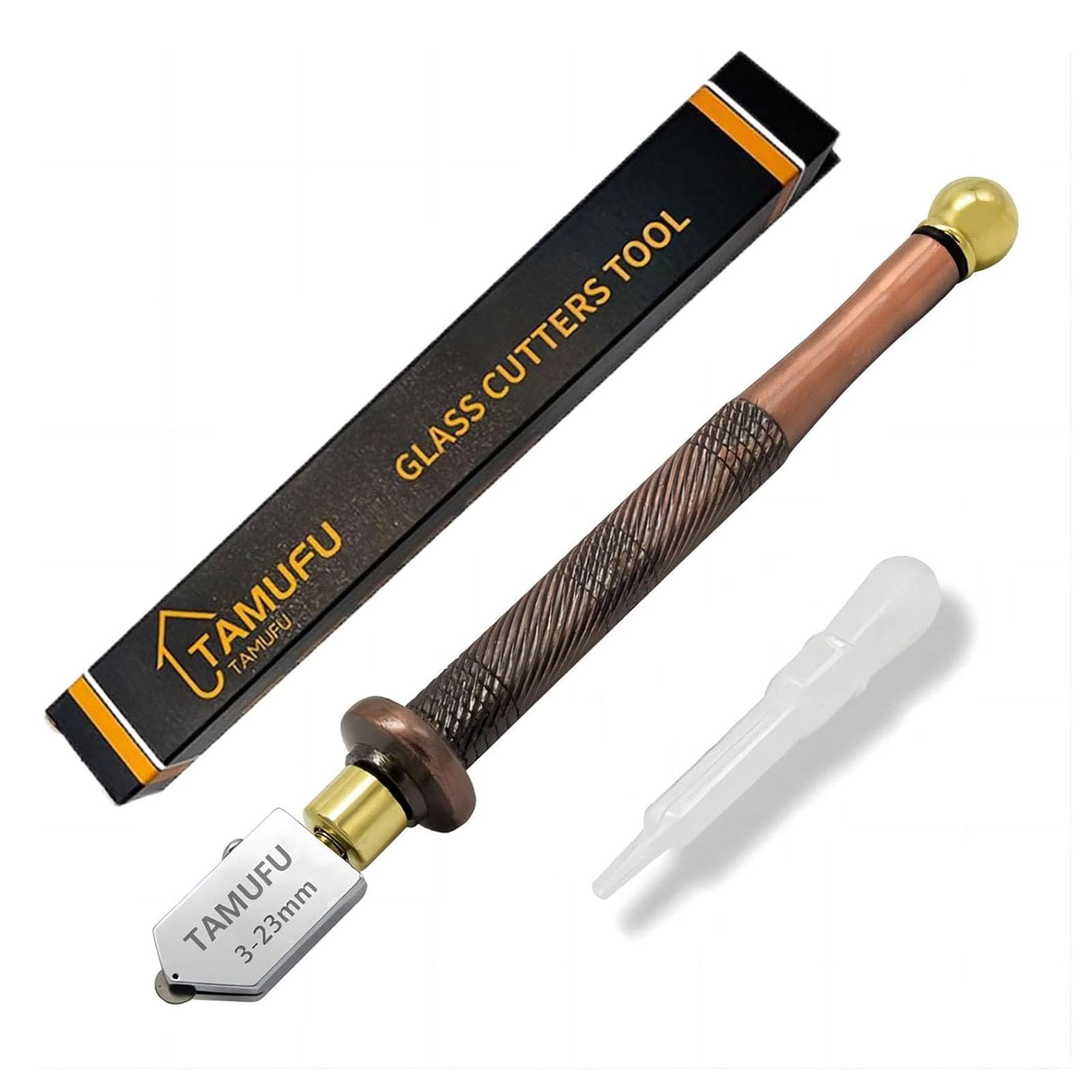 Glass Cutters Tool- 3-23mm Cutting Range- Glass Cutting Tool for Thick Glass, Tiles, Mirrors, and Mosaics- Glass Cutting Kit with Professional Carbide Tip and Automatic Oil System