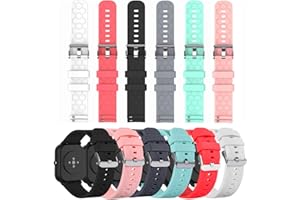 BABYVALLEY 6-Pack Bands Compatible with Garmin Bounce Watch Strap Silicone Wristband, Replacement Bracelet Sport Strap for Butele H69, ANDFZ T42, Hero Band III, Donerton, Popglory, CanMixs P22 Accessories