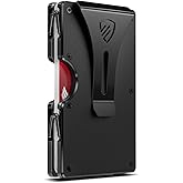 RUNBOX Minimalist Wallet for Men - Slim RFID Blocking Metal Card Holder with Money Clip, Ultra-Thin Front Pocket Design Holds Up to 15 Cards, Gifts for Men(Matte Black)