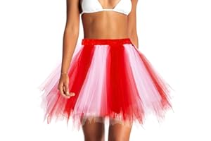 Jewemia Adult Women Tutu Skirt Layered Tulle Skirt Classic Elastic Tutu Skirt Ballet for Women and Girls Festival Cosplay