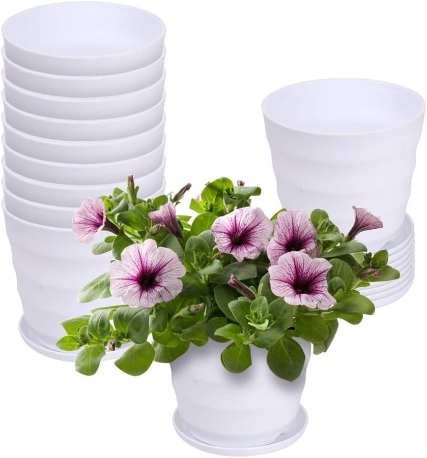 EKNOW Flower Pots, Indoor Plant Pots Set of 12, Planter
