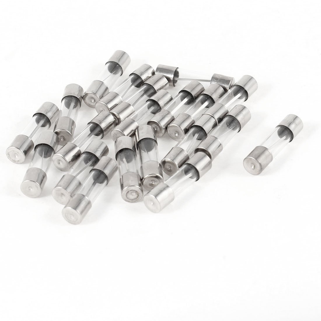 sourcingmap 20pcs Fast Blow Glass Tube Fuse 20A 250V 5mm x 20mm