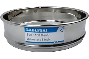 LABLPSAI 100 Mesh Lab Sieves 8" Diameter 304 Stainless Steel Wire Cloth Test Sieve for Industrial Laboratory Home