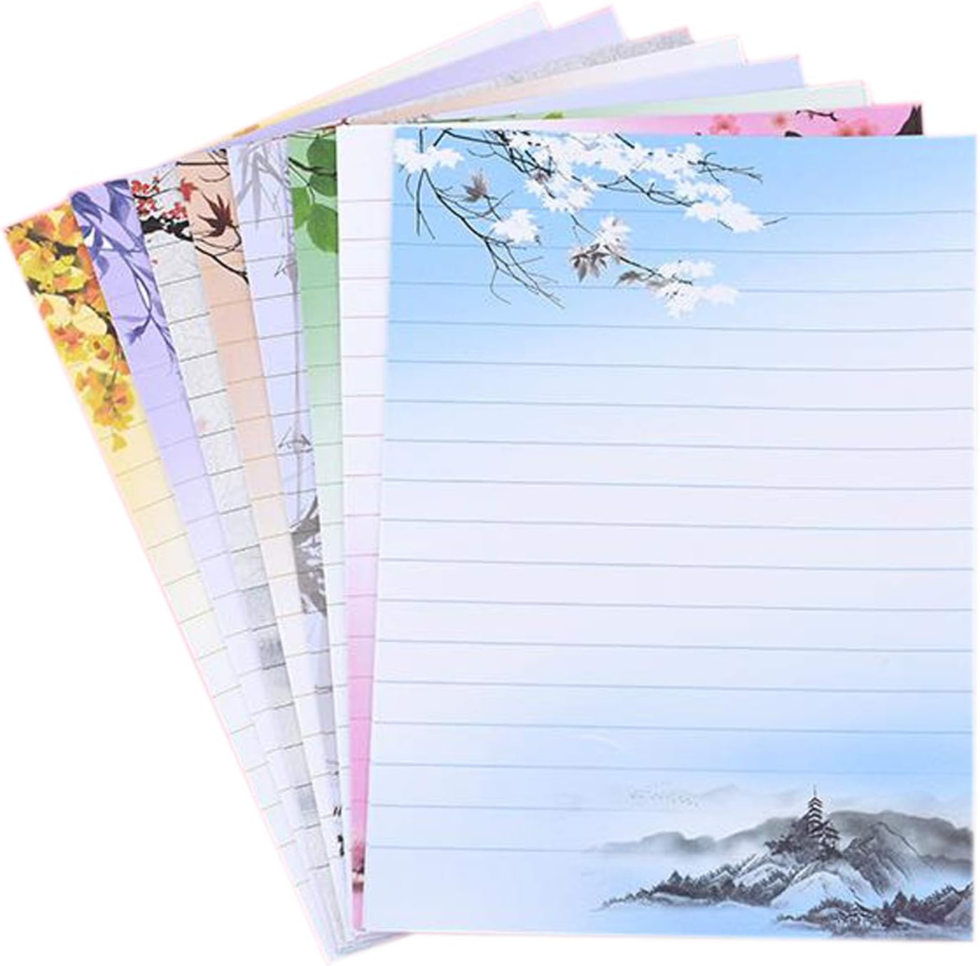 IMagicoo 40 Lined Writing Stationery Paper Vintage Retro Design Letter