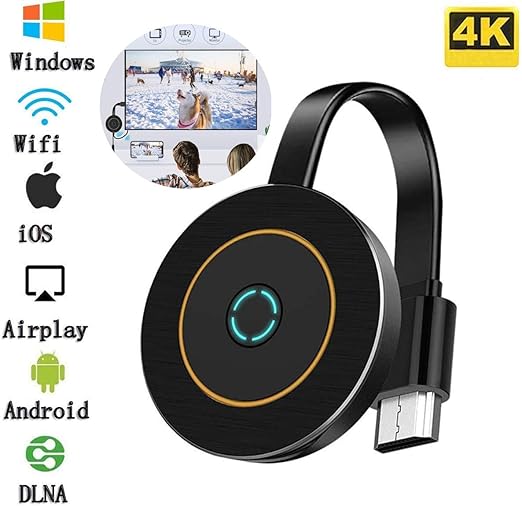 Adaptador Inalámbrico Dongle con Pantalla WiFi, 4K HDMI, Receptor ...