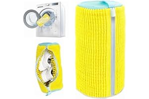 DX Grandway 2 Pcs Shoe Washing Machine Bags, XXL Shoe Laundry Bags for Washer Dryer, Sturdy Zipper with Hook Design, Sneaker Dry Bags Included, Reusable Washing Bag for Sneaker, Tennis, Yellow 1pc